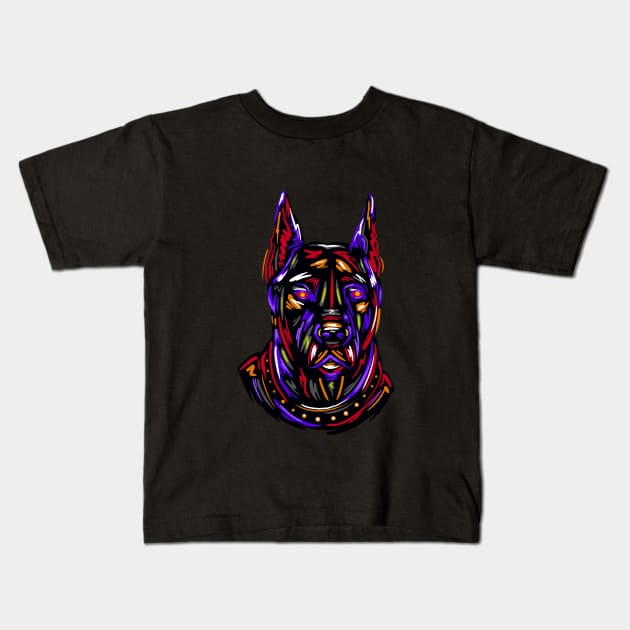 Dog Doberman Kids T-Shirt by Razym
